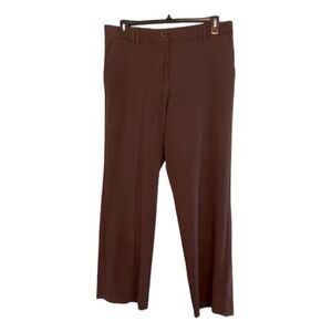Counterparts Classic Straight Leg Dress Pant Brown Crepe Hi-Rise Trousers 16